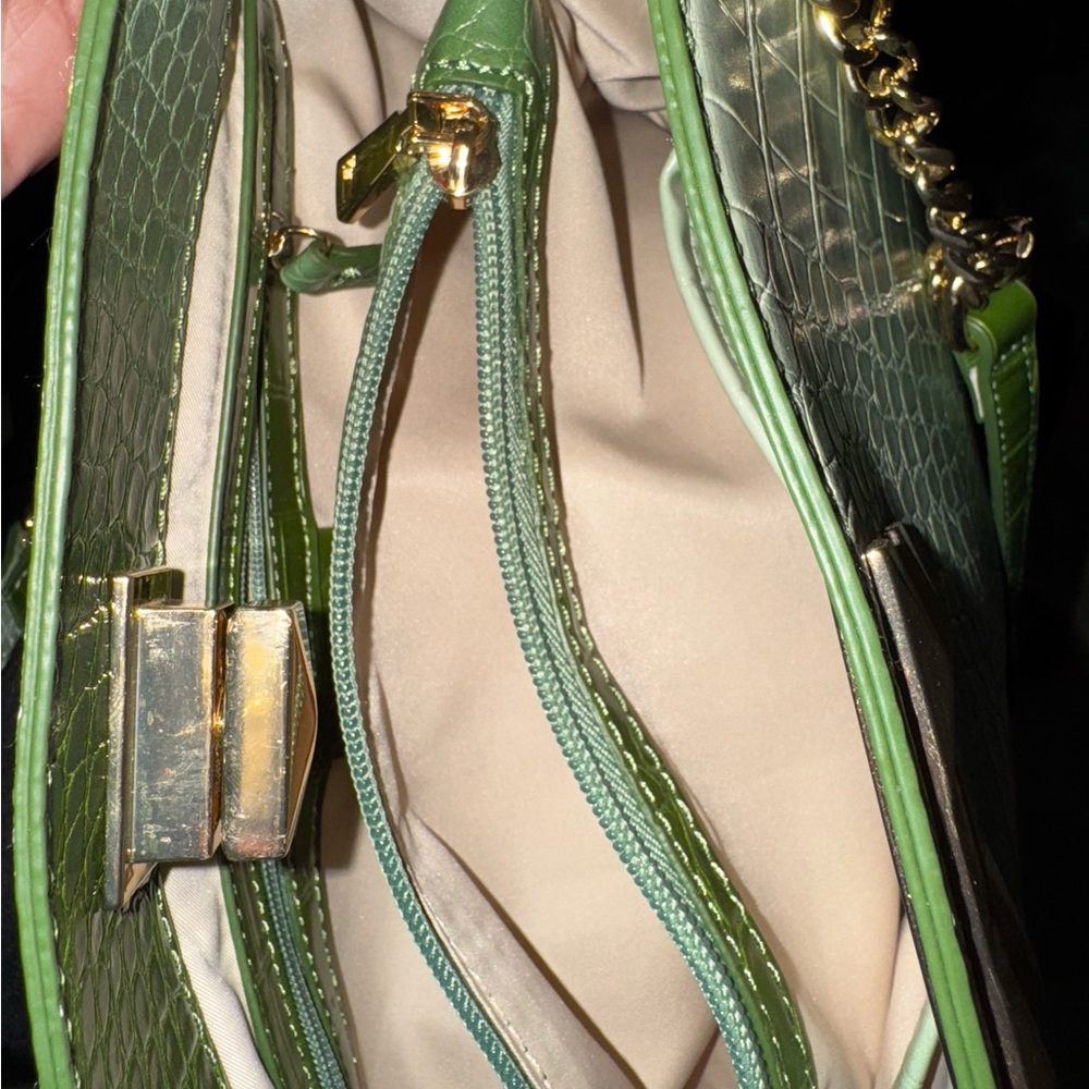 INC International Concepts Green Textured Shoulder Bag